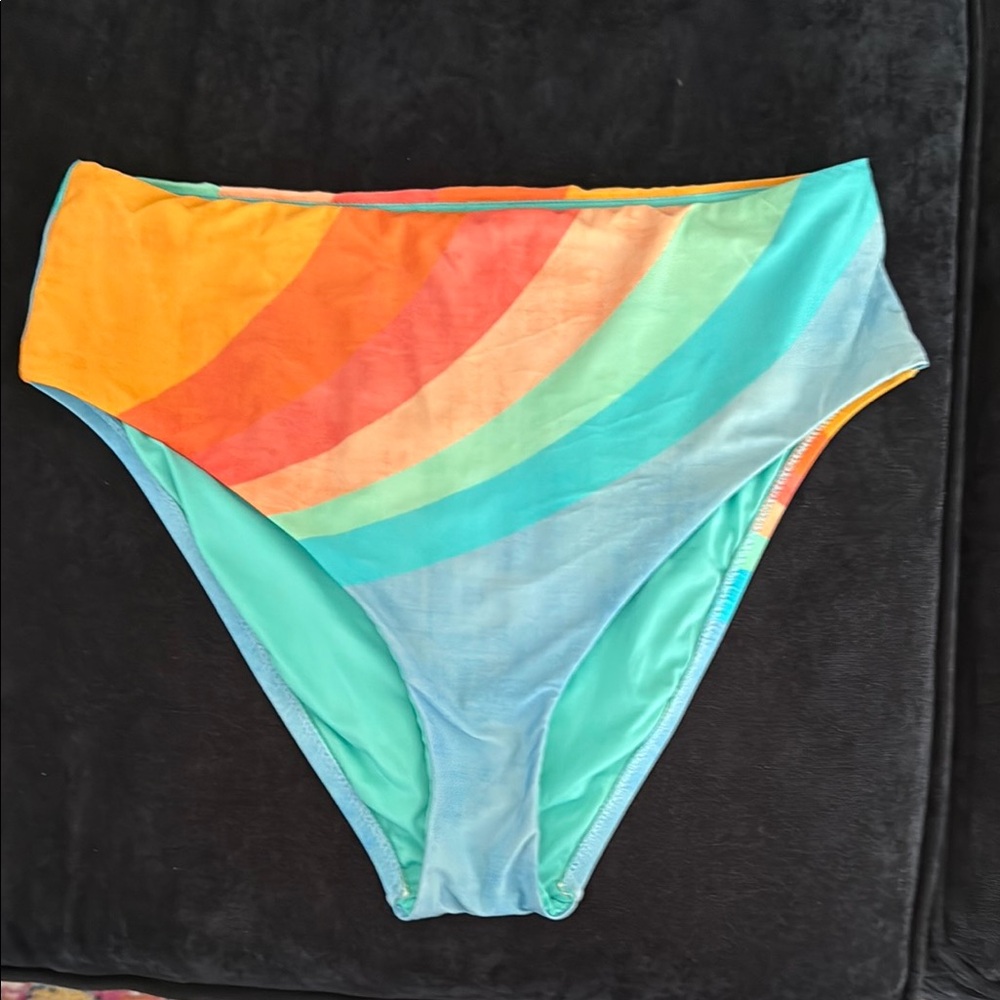 La Blanca Sunshine 79 Rainbow High-Waisted Bikini Bottom